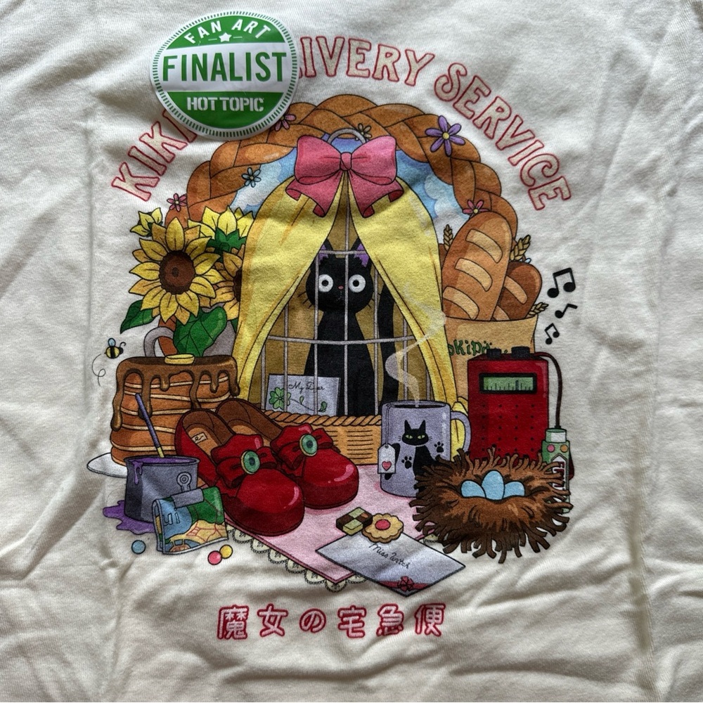 NEW Hot Topic Kiki's Delivery Service Fan Art Finalist Graphic Tee Size M - Picture 7 of 8